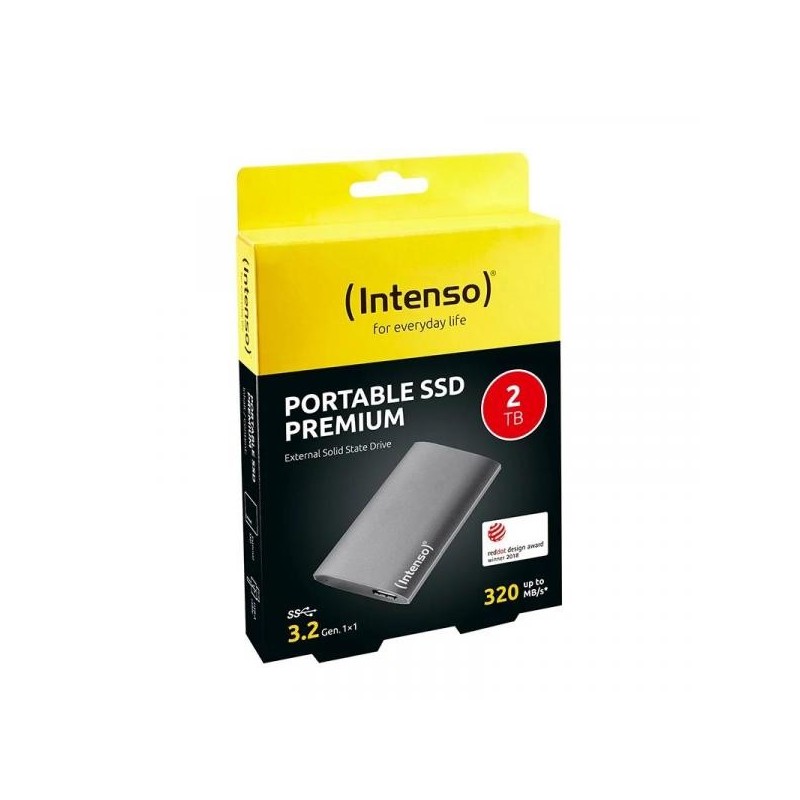 Disco duro externo solido ssd intenso 3823470 2tb premium edition 1.8 pulgadas antracita