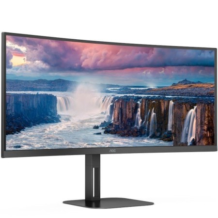Monitor Profesional Ultrapanorámico Curvo AOC CU34V5C/BK 34″/ WQHD/ Multimedia/ Negro