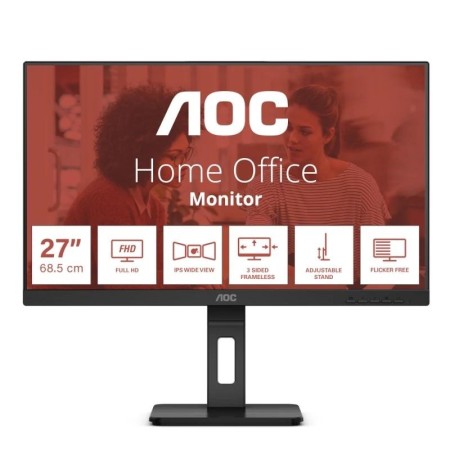 Monitor AOC 24E3QAF 23.8″/ Full HD/ Multimedia/ Regulable en altura/ Negro