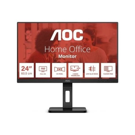 Monitor AOC 24E3QAF 23.8″/ Full HD/ Multimedia/ Regulable en altura/ Negro