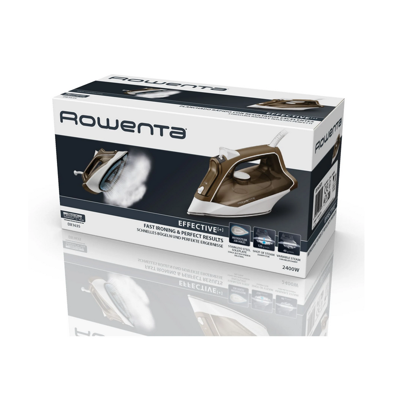 Plancha de vapor rowenta dx1635 effective 2400w blanco y gris