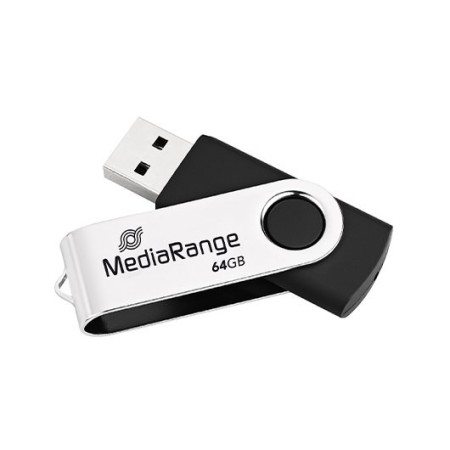 PENDRIVE 64GB USB 2.0 MEDIARANGE SILVER-BLACK