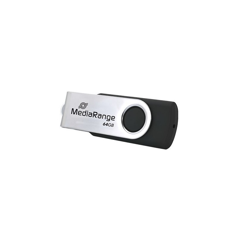 PENDRIVE 64GB USB 2.0 MEDIARANGE SILVER-BLACK