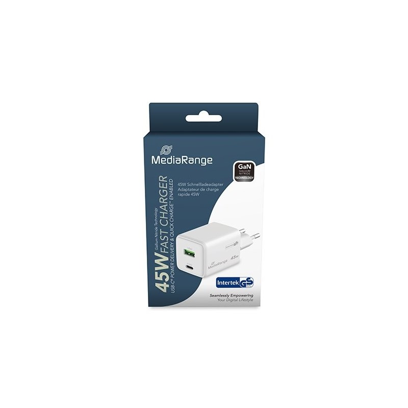 CARGADOR MEDIARANGE DUAL USB-A Y USB-C 45W