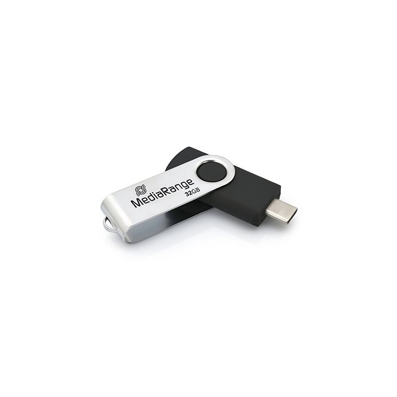 PENDRIVE 32GB USB-C 3.2 MEDIARANGE SILVER-BLACK