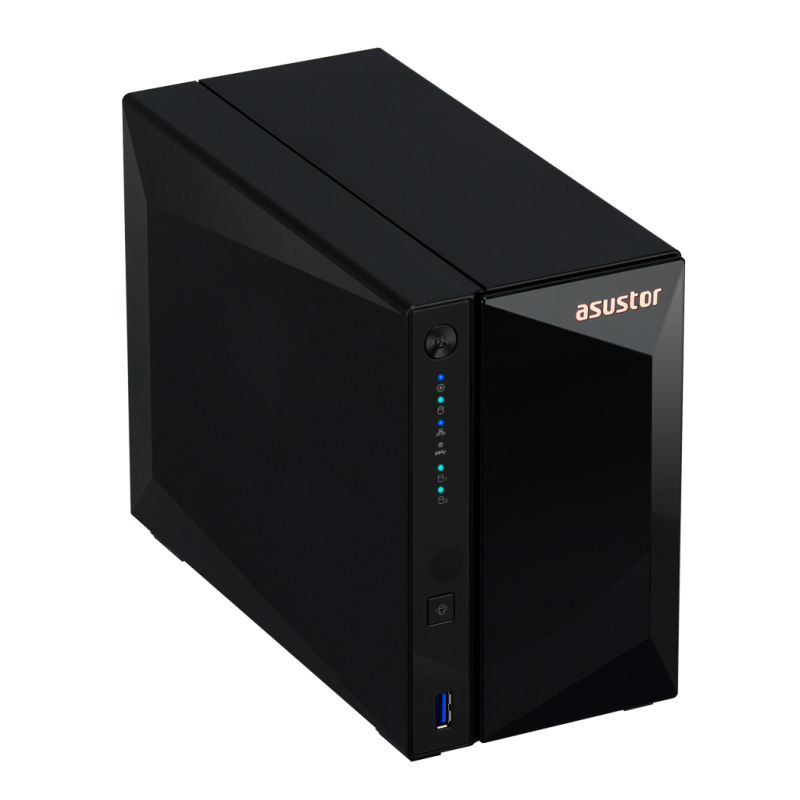 Servidor nas asustor 2 bay quad - core 1.4ghz 2gb ddr4 2.5gbe x1 usb3.2