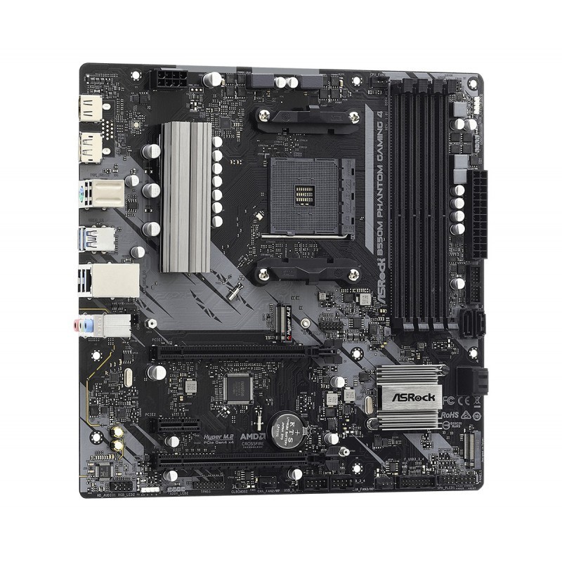 Placa base asrock b550m phantom gaming am4 matx