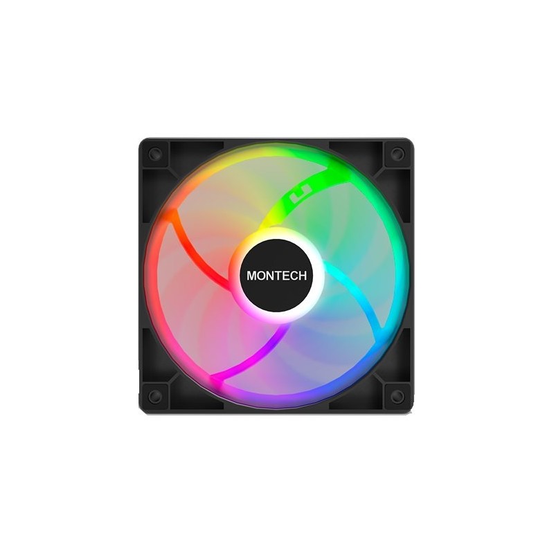 VENTILADOR 120X120 MONTECH GF120 PWM BLACK PACK 3 + HUB
