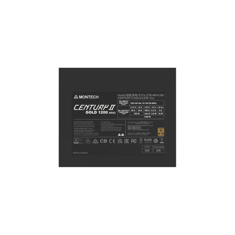 FUENTE DE ALIMENTACION ATX 1200W MONTECH CENTURY II