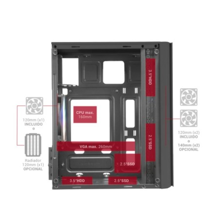 Caja Gaming Minitorre Mars Gaming MC300