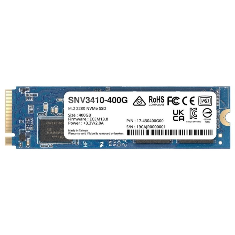 Disco SSD Synology SNV3410 400GB/ M.2 2280 PCIe Gen3