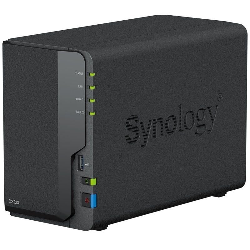 NAS Synology Diskstation DS223/ 2 Bahías 3.5″- 2.5″/ 2GB DDR4/ Formato Torre