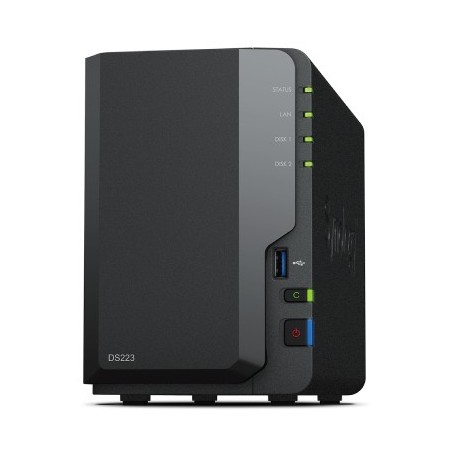 NAS Synology Diskstation DS223/ 2 Bahías 3.5″- 2.5″/ 2GB DDR4/ Formato Torre