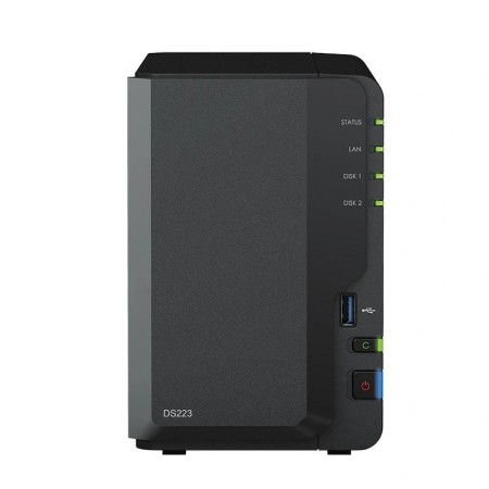 NAS Synology Diskstation DS223/ 2 Bahías 3.5″- 2.5″/ 2GB DDR4/ Formato Torre