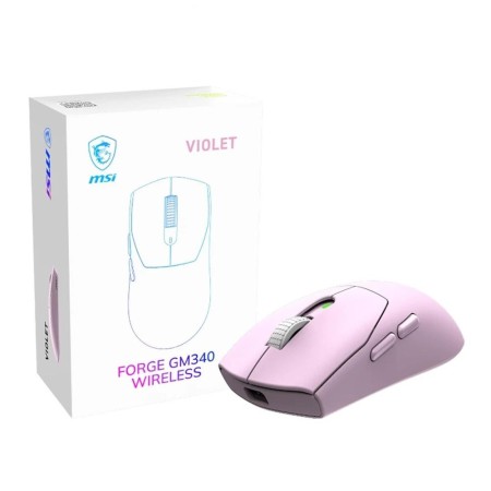 Raton inalambrico gaming msi forge gm340w violeta