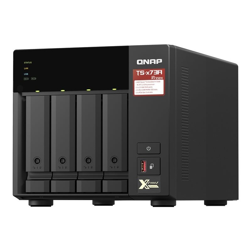 NAS QNAP TS-473A-8G/ 4 Bahías 3.5″- 2.5″/ 8GB DDR4/ Formato Torre
