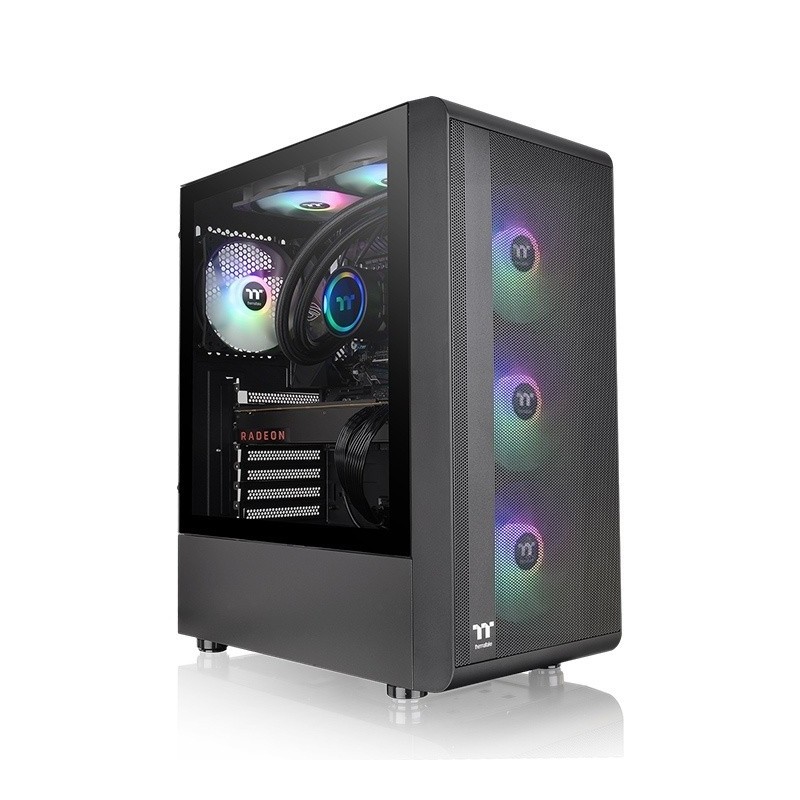 Caja ordenador gaming thermaltake s200 tg argb negro atx 2 x usb 3.0 3 x 120mm
