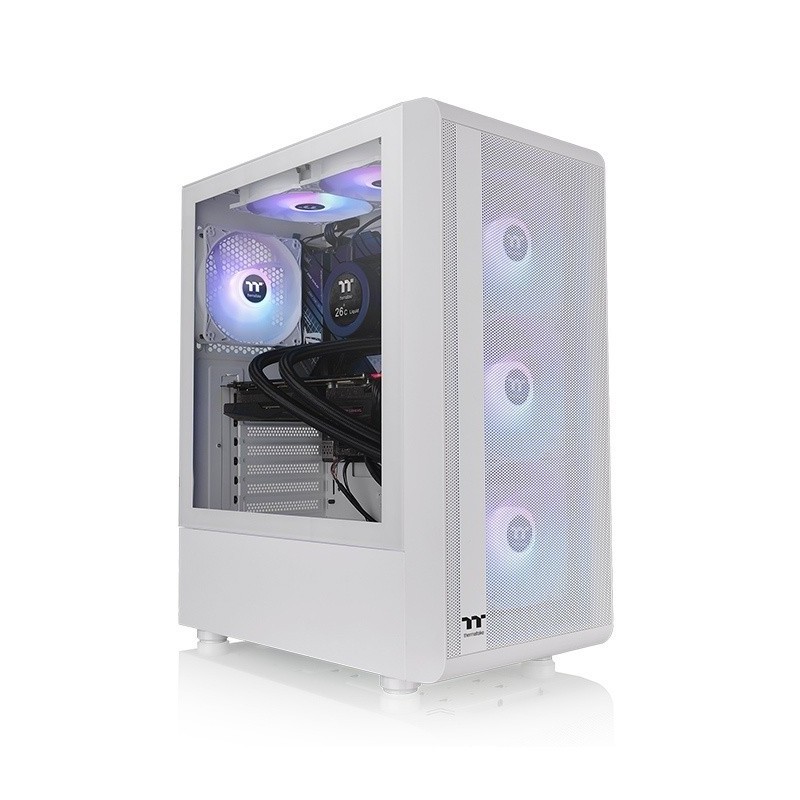 Caja ordenador gaming thermaltake s200 tg argb blanco atx 2 x usb 3.0 3 x 120mm