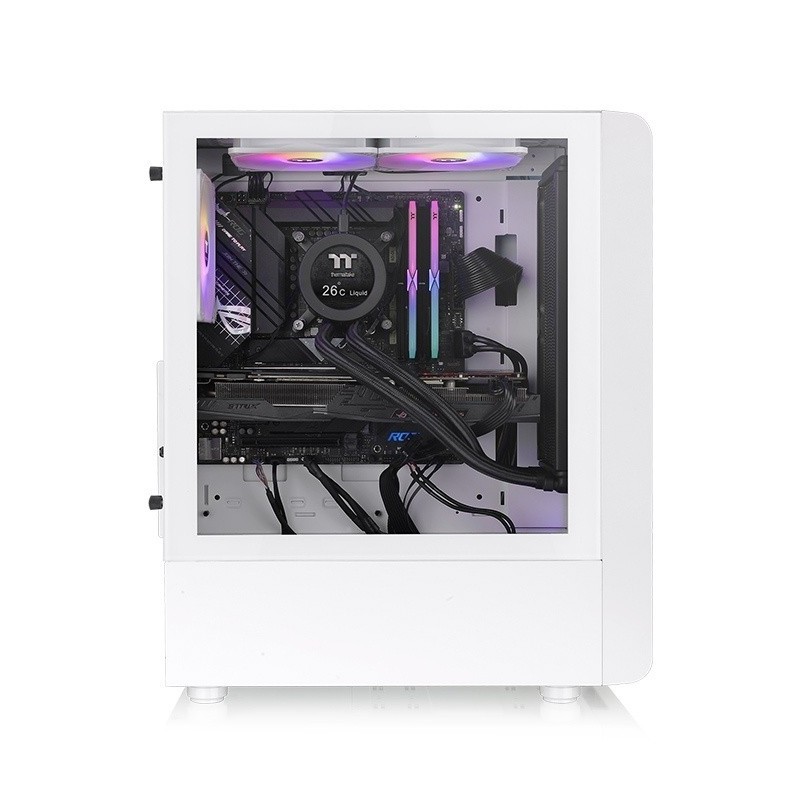 Caja ordenador gaming thermaltake s200 tg argb blanco atx 2 x usb 3.0 3 x 120mm