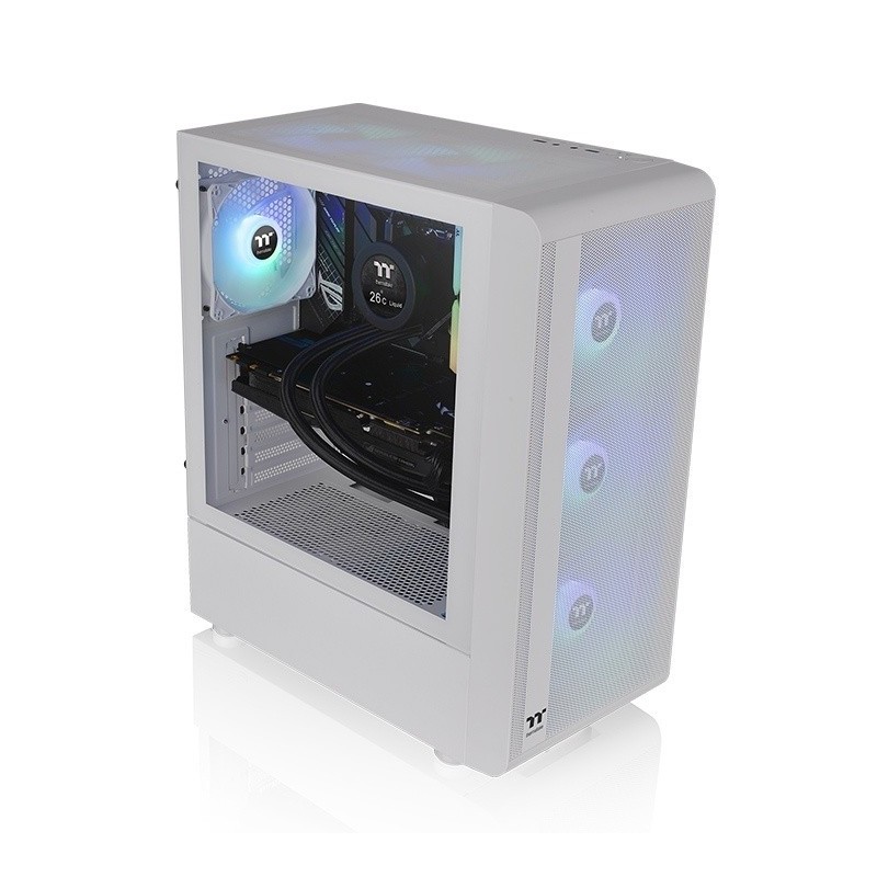 Caja ordenador gaming thermaltake s200 tg argb blanco atx 2 x usb 3.0 3 x 120mm