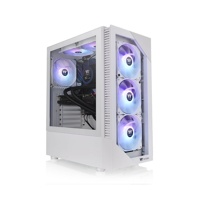 Caja ordenador gaming thermaltake view 200 tg snow atx 2 x usb 3.0 3 x 120mm argb