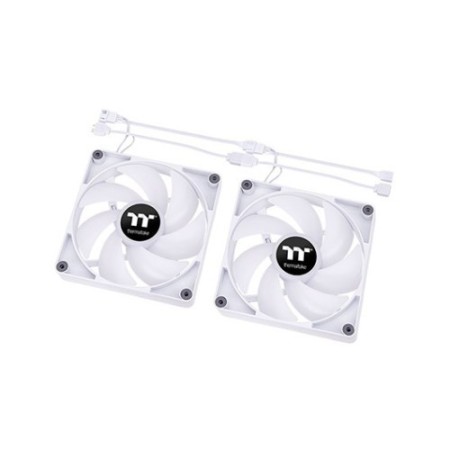 Ventilador 140x140 thermaltake ct140 white pack 2uds - 1500rpm - pwm - argb