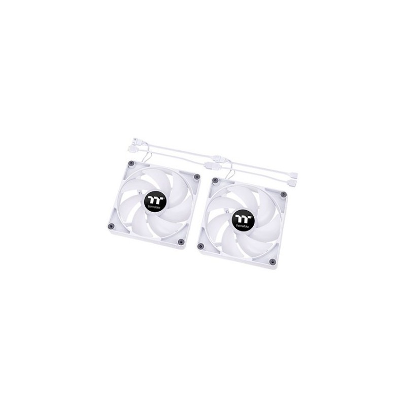 Ventilador 140x140 thermaltake ct140 white pack 2uds - 1500rpm - pwm - argb