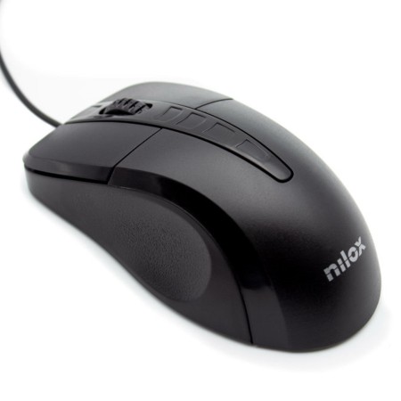 Nilox Ratón Óptico MOUSB1001 1000 dpi Negro