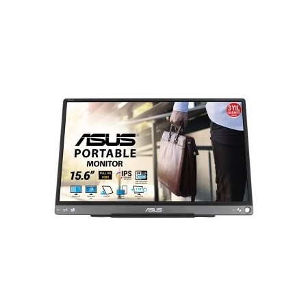 Monitor Portátil Asus ZenScreen MB16ACE 15.6″/ Full HD/ Plata y Negro