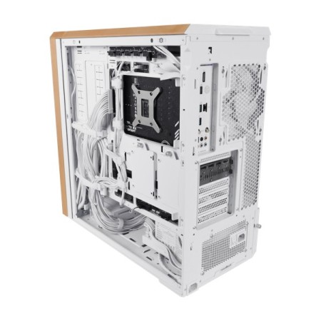 Caja ordenador gaming lian li lancool 217 atx cristal templado madera blanca
