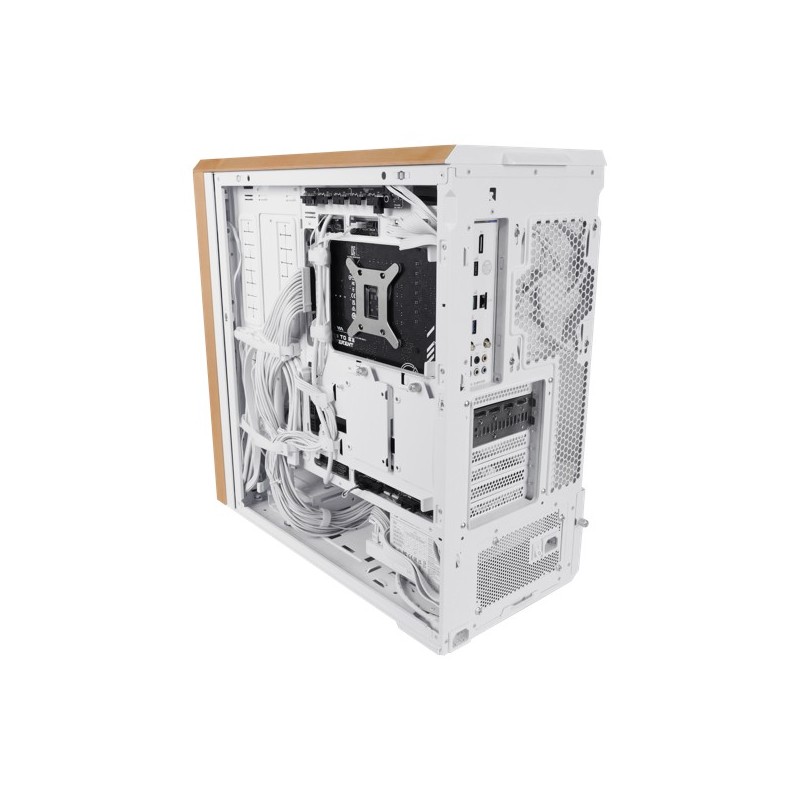 Caja ordenador gaming lian li lancool 217 atx cristal templado madera blanca