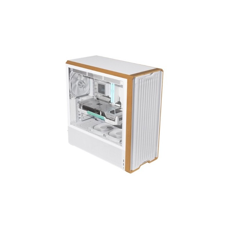 Caja ordenador gaming lian li lancool 217 atx cristal templado madera blanca