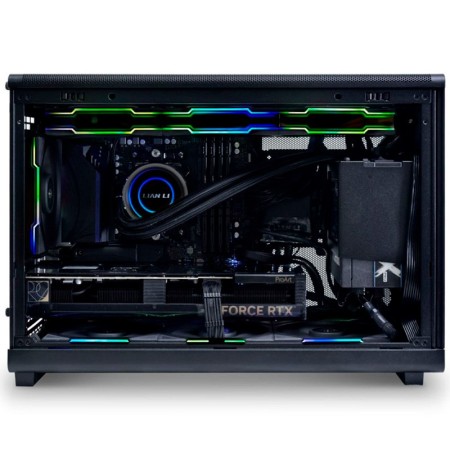 Caja ordenador gaming lian li a3 matx cristal templado madera negra