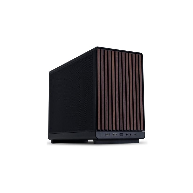 Caja ordenador gaming lian li a3 matx cristal templado madera negra