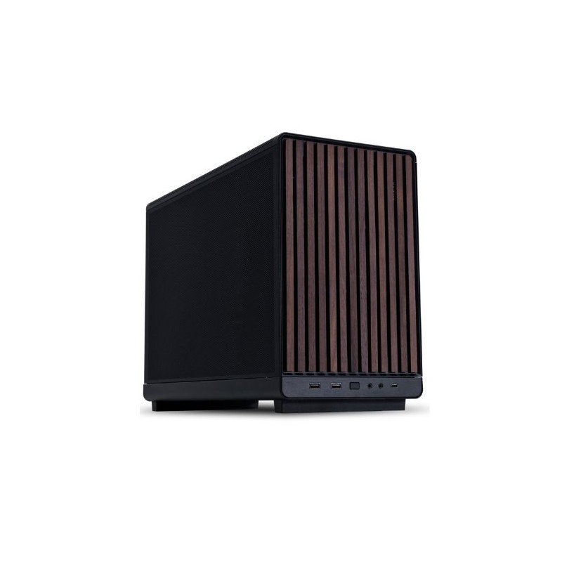 Caja ordenador gaming lian li a3 matx cristal templado madera negra