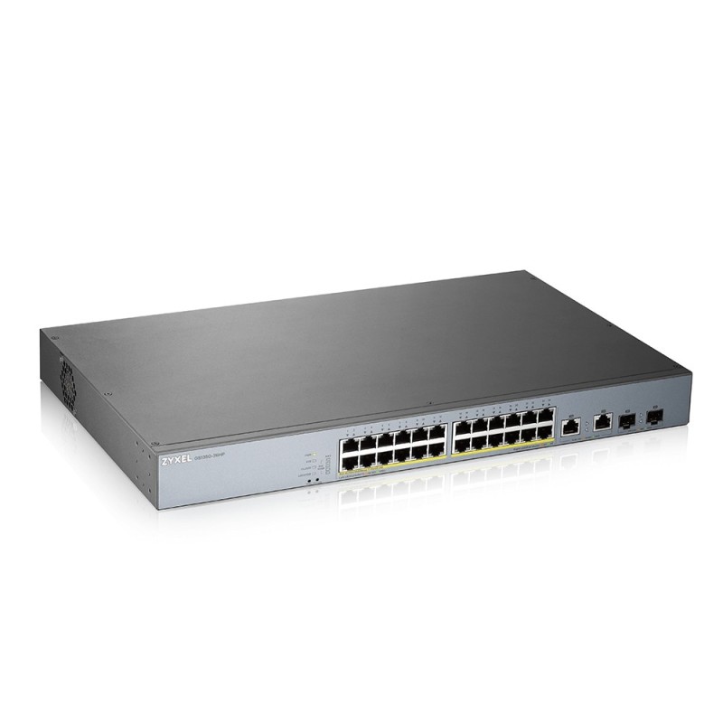 Switch 26 puertos zyxel gs1350 - 26hp - eu0101f 24xgb poe 2xsfp 375w