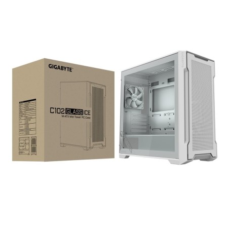 Caja ordenador gaming gigabyte c102 glass matx cristal templado blanca