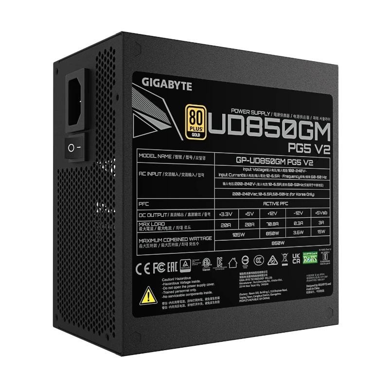 Fuente alimentacion gigabyte gp - ud850gm pg5 v2 gaming atx 850w