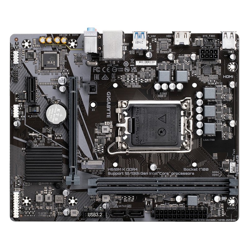 Placa Base Gigabyte H610M K DDR4 Socket 1700/ DDR4/ PCIe 4.0/ Micro ATX