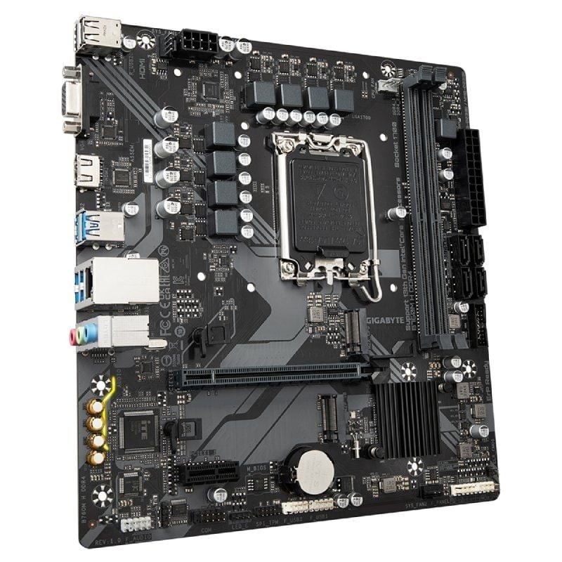 Placa Base Gigabyte B760M H DDR4 Socket 1700/ DDR4/ PCIe 4.0/ Micro ATX