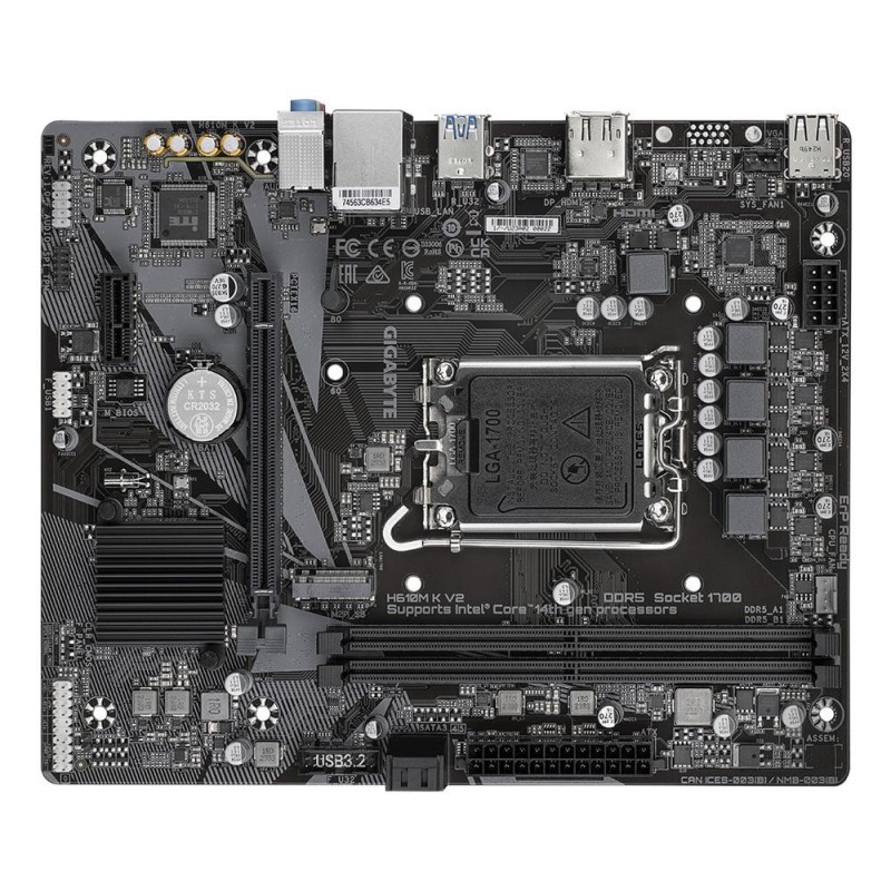 Placa base gigabyte h610m k v2 matx lga 1700 - 2x ddr5 - 2x sata 6gb - s