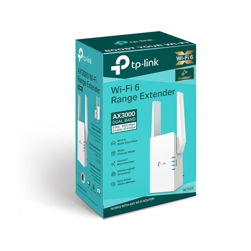 Repetidor Inalámbrico TP-Link RE705X/ WiFi 6/ 3000Mbps/ 2 Antenas
