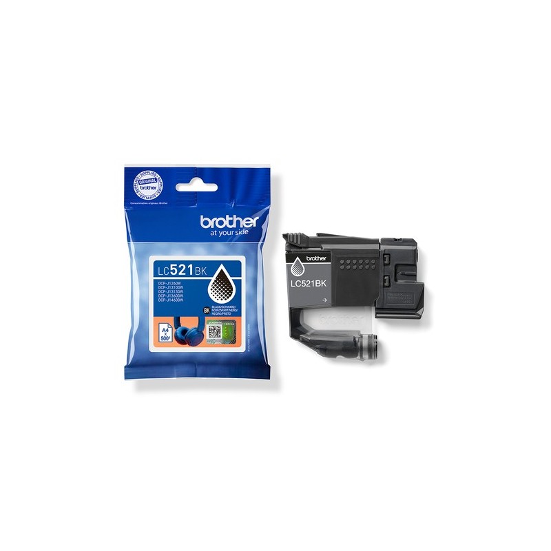 Cartucho de tinta brother negralc521bk 500 paginas