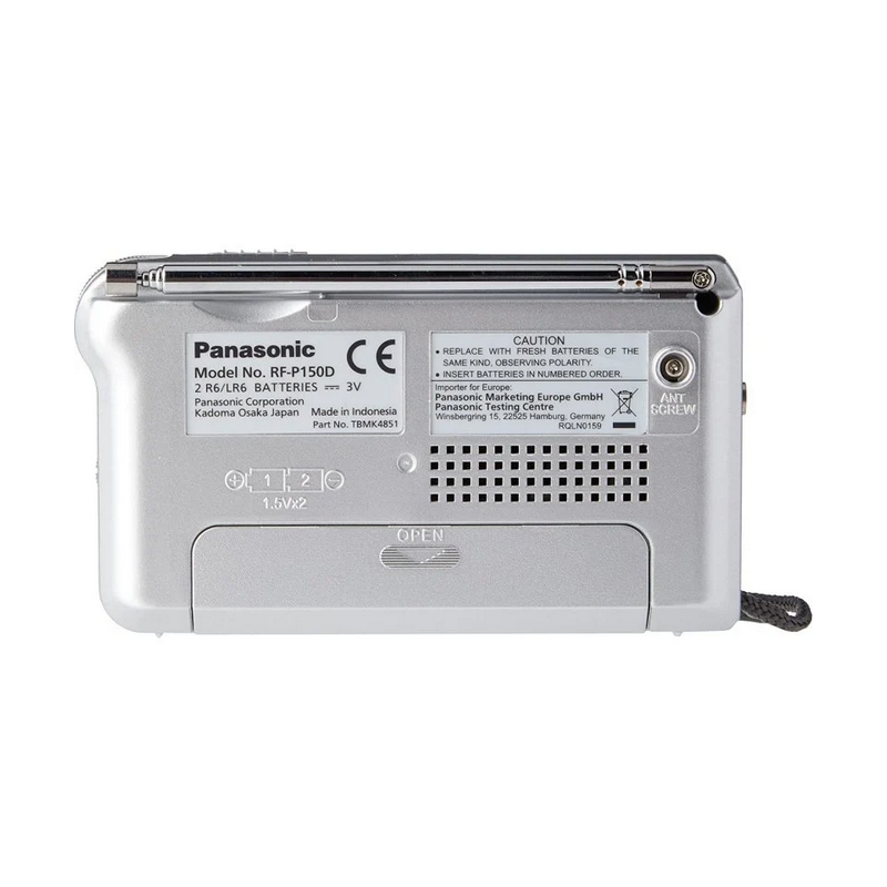 Radio Portátil Panasonic RF-P150D/ con Batería/ a Pilas/ Plateada