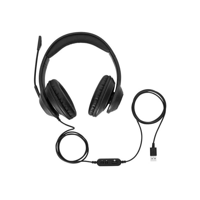 Auriculares stereo targus alambrico negro usb