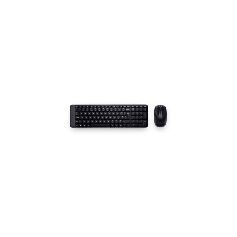 Teclado + mouse logitech mk220 wireless inalambrico negro portugues