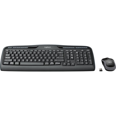 Teclado + mouse logitech mk330 wireless inalambrico negro ingles internacional