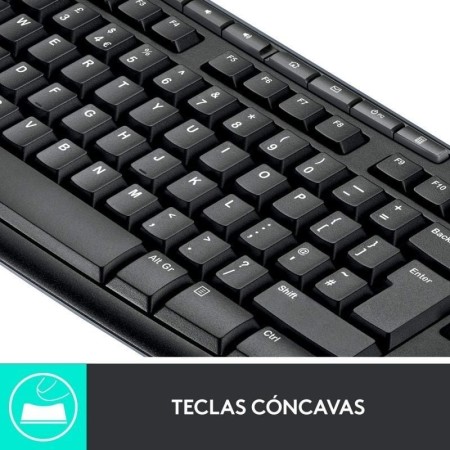 Teclado + mouse logitech mk270 optico wireless inalambrico usb 2.0 negro