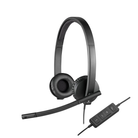 Auriculares Logitech H570E/ con Micrófono/ USB/ Negros