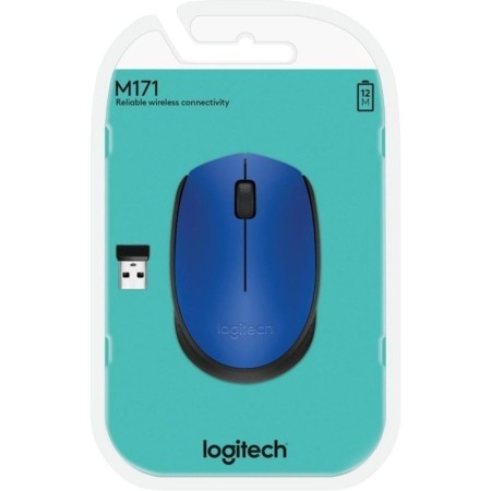 Logitech M171 Ratón Inalámbrico 1000 dpi Azul